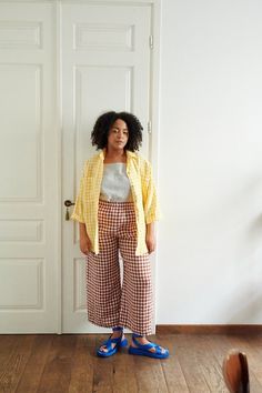 Ocean Terracotta Gingham Trousers Linen Pants Linen Trousers Gingham Linen Trousers - Etsy Plaid Straight Pants For Summer, Plaid Relaxed Fit Summer Pants, Summer Plaid Relaxed Fit Pants, Spring Plaid Loungewear Pants, Summer Relaxed Fit Plaid Pants, Gingham Trousers, Layers Outfit, Oversized Linen Shirt, Linen Pants Outfit