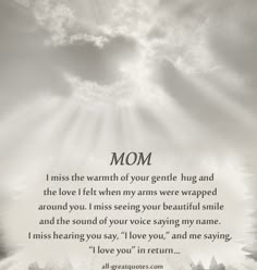 an image of a mother's poem with the sky in the background