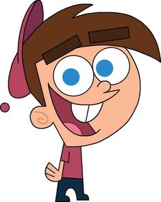 a cartoon character with big eyes and brown hair