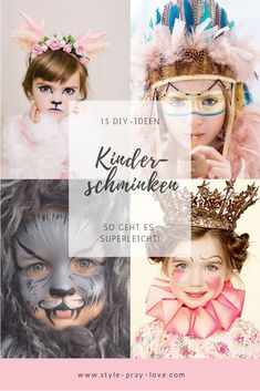 15 DIY Ideen: Kinderschminken leicht gemacht! • style-pray-love Children Hair Styles, Modern Dance Costume, Children Hair, Face Painting Easy, Shoulder Hair, 15 Diy, Halloween Outfit, First Halloween