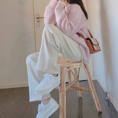 Casual Sweaters Women, Loose Long Sleeve, Korean Casual, Casual Sweater, Women Sweaters, Knitted Top, Long Sleeve Knit Tops, Sweater Women, Casual Sweaters