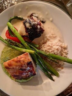 a white plate topped with different types of food