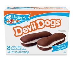 the box of devil dogs cookies is shown