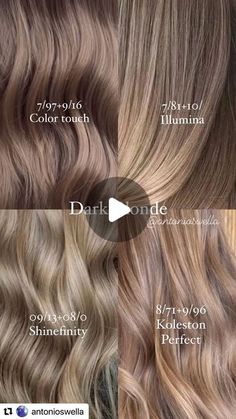 Wella Dark Blonde Hair, Wella Ash Blonde Formula, Wella Ash Blonde, Dark Blonde Hair Formula, Golden Blonde Formula, Wella Blonde Formula, Shinefinity Formulas, Blonde Formulas, Sand Blonde Hair