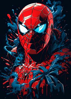 the amazing spider - man is depicted in this illustration by mark vandervelen