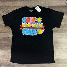 Size Large Brand New Very Stylish Pac Man Birthday Tshirt, Colorful Shirts, Tee Shirts, Mens Shirts, Man Shop, Mens Tshirts, T Shirt, Black, Color