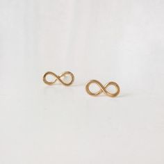 Simple Gold Earrings / Minimalist Gold Earrings / Bridesmaids Gift / Gold Infinity Studs Gold Infinity Earrings Perfect For Gifts, Gold Infinity Earrings, Minimalist Gold Earrings, Small Earrings Gold, Parents Quotes, Simple Gold Earrings, Ear Threader, Infinity Earrings, Minimalist Earrings Gold