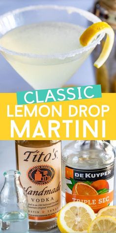 This Classic Lemon Drop Martini Recipe is a lemontini everyone will love. Lemon Drops are made with vodka, lemon, triple sec and simple syrup and are so refreshing. This is a delicious and easy cocktail recipe. Lemon Drop Drink, Lemon Drop Martini Recipe, Lemon Drop Shots, Lemon Martini, Easy Cocktail Recipe, Martini Recipes Vodka, Vodka Lemon, Expresso Martini, Martinis Drinks