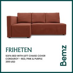 an advertisement for a sofa with the text friheten