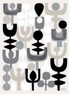 an abstract black and white pattern with circles