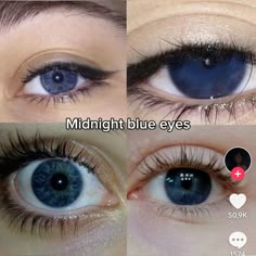 Midnight Blue Eyes, Navy Blue Eyes, Deep Blue Eyes, Indigo Eyes, Eye Color Chart, Blue Eye Color, Dark Blue Eyes