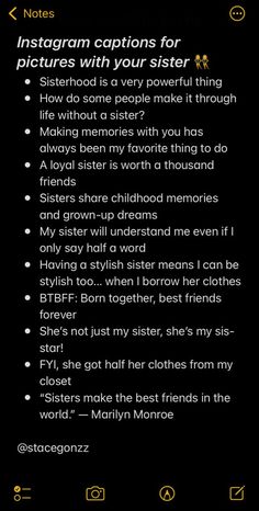 Instagram captions for pictures with your sister Captions For Photo With Sister, Captions For Instagram Sisters Pictures, Captions For Lil Sister, Sister Quotes Short Cute, Miss You Sister Instagram Story, Caption For Pictures With Sister, Sisters Pic Caption, Sisters Quotes Instagram, Sisters Ig Caption