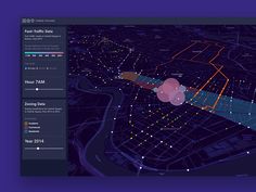 a computer screen showing an interactive map of the city and its surrounding area, with dots on it