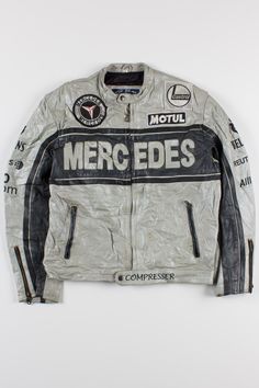 Mercedes Motorcycle Racing Jacket 23 Leather Racing Jacket, Motorcycle Racing Jacket, Italian Outfits, Looks Chic