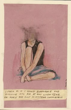 a drawing of a person sitting on the ground