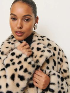 Women's New Clothing | Reformation Dramatic Clothes, Oversized Faux Fur Coat, Holiday Clothing, Cozy Dress, Oversized Coat, Going Out Outfits, Sustainable Clothing, Faux Fur Coat, Dalmatian