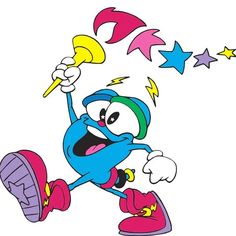 an image of a cartoon character with stars in the sky behind him and on his feet