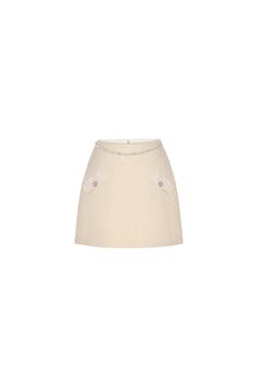 Mean Blvd, Tweed Mini Skirt, Tweed Skirt, Tweed Fabric, Tweed Jacket, Designer Collection, Cream White, Timeless Style, Online Fashion