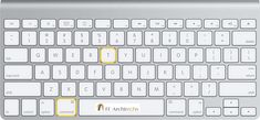 a computer keyboard with green and red keys on the key board, which is highlighted by an arrow