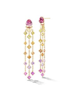 Sothebys Jewelry, Chandelier Earings, Pink Tourmaline Jewelry, Dress Reference, Multi Sapphire, Tourmaline Jewelry, Sparkle Jewelry, Orange Sapphire, Tourmaline Stone