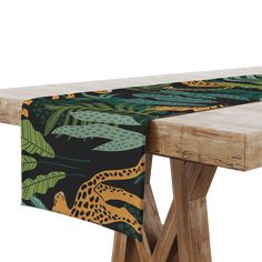 Jungle Cheetah Table Runner Table Runner Sam + Zoey Personalized Kitchen, Themed Decor, Linen Table Runner, Dining Linens, Outdoor Ottoman, Table Design, Table Runner, Custom Homes, Table Linens