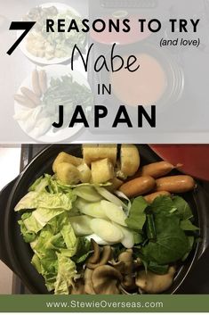 an image of japanese food with the words 7 reasons to try and love in japan