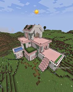 Multicraft Building Ideas, Doghouse Minecraft, Girly Minecraft Houses, Whimsical Minecraft House, Cherry Blossom House, Case Minecraft, Minecraft Create, Blossom House