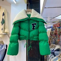 F Baddie Puffer Jacket. Brand New Green Puffer Jacket With Padded Collar For Cold Weather, Spring Cold Weather Outerwear With Padded Collar, Green Winter Puffer Jacket, Green Long Sleeve Winter Puffer Jacket, Spring Puffer Jacket With Padded Collar, Trendy Spring Puffer Jacket With Padded Collar, Spring Trendy Puffer Jacket With Padded Collar, Green Puffer Outerwear For Winter, Green Puffer Winter Outerwear