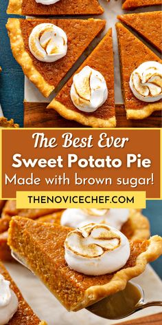 the best ever sweet potato pie made with brown sugar