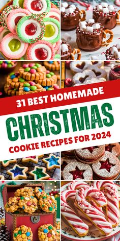 Looking for the best Christmas cookie recipes? These 31 homemade treats are full of sweet, buttery, and spiced flavors that everyone will love. Pin it now for your holiday baking inspiration! Variety Of Cookie Recipes, Preppy Kitchen Recipes Cookies, Christmas Easy Cookie Recipes, Cookies For Santa Recipe, Easy Fancy Cookie Recipes, Best Christmas Cookies For Gifts, Homemade Christmas Cookies Recipes, Christmas Butter Cookies Recipes Easy, Almond Cookies Christmas