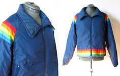 80s rainbow ski jacket Retro Clothes, Clothes Wishlist, Essex County, Fun Clothes, Rainbow Outfit, Retro Sport, Ski Sweater, Class Reunion