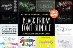 the black friday font bundle is available for purchase