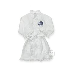 This sale is for 1 personalized / monogrammed ADULT ruffle waffle weave robe.   Due to Etsys high fees & advertising fee to which we do not get to opt out of, I have adjusted our prices to off set these costs. Please support our small business by shopping our actual shop website at marshmallowdream.com   You may purchase this WITH or WITHOUT personalization. The price difference is in the drop down located to the right of the listing photos.  DESCRIPTION : Cotton waffle weave robe Above the knee Ruffle down the front and sleeve Two pockets on the front Size : 36" Length, One Size Fits Most **  This robe can be personalized with a name, a 3 letter monogram, or even 1 initial. You choose.  ** The font choices are in the extra pictures with the listing and our thread colors are endless. So ju Monogram Robes, 3 Letter Monogram, Kids Robes, Shop Website, 3 Letter, Letter Monogram, Thread Colors, Womens Robes, Waffle Weave