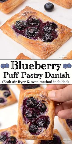 blueberry puff pastry danish with air fryer and oven method