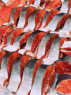 fresh fish are displayed on display at the market for sale in this photo, there is no image here to provide a caption