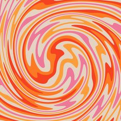 an orange and pink swirl pattern on a white background