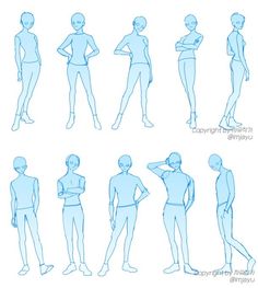 an image of female mannequins in various poses for animation or character design