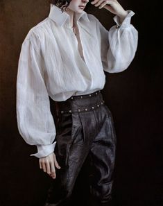 Victorian Fashion Male, Victorian Suits, Ethereal Outfit, Outfits Masc, Medieval Clothing Men, Medieval Outfit, Victorian Shirt, Brown Leather Pants, Prom Suit