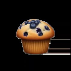 a muffin with blueberries and cream on top