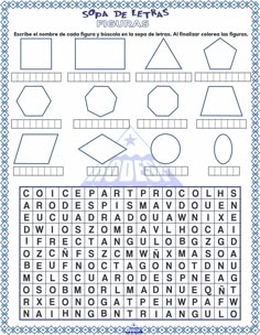 a printable worksheet to help students learn the shapes and numbers in spanish