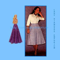 a woman's skirt and blouse sewing pattern from the 1970's or 70's