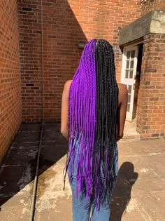 Dark Purple Box Braids, Quick Braided Hairstyles, Box Braid, Cool Braids, Braid Ideas, Black Braids, Dream Hair, Girl Hair