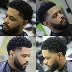 Mens Hairstyles Fade, Beard Envy, Fresh Haircut, Cool Mens Haircuts, Black Beards, Black Men Hairstyles, Midlength Haircuts, Stylish Haircuts