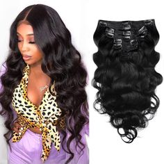 PRICES MAY VARY. 【High Quality】Pobokix clip in hair extensions 100% unprocessed virgin human hair extensions, blend perfectly without cornrows, silk and smooth, can be strengthened, curled, dyed, like your own hair! 【A Set of 8 Pieces & Tips】8 pieces 120g clip in hair extensions real human hair with 18 clips per set. Usually 2 sets is recommended to make a full head, 3 sets are suggested if you want thicker 【Invisible Lace Weft】Handmade lace weft remy human hair clip in extensions, prevent shedd Clip Ins For Black Women, Hair Clip In Extensions, Extensions Clip In, Hair Extensions Clip, Invisible Lace, Real Human Hair Extensions, Human Hair Clip Ins, Hair Body Wave, Remy Hair Extensions