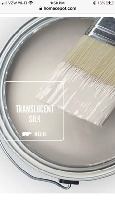 a paint can with a brush in it and the words translucent silk painted on it