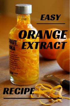 an orange is sitting on a cutting board with the words easy orange extrat next to it