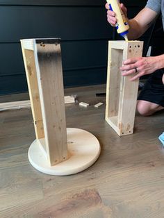 How to Build a DIY Fluted Side Table Flute Table, Cane Daybed, Fluted Side Table, Side Table Diy, Home Depot Paint, Natural Bristle Brush, Diy Side Table, Can Diy