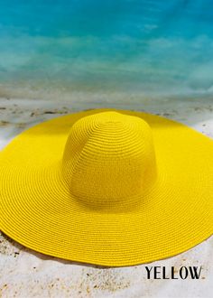 Throw this beauty on any time you are in the sun and protect your face from the UV Rays! These beach hats are the PERFECT topper to any sunny day look! *Colors may vary slightly due to lighting & monitor resolution.* Beach Yellow, Hamptons Beach, Hat Wall, Beach Hats, Yellow Hat, Head Gear, Beach Hat, Sunny Day, Sun Hat