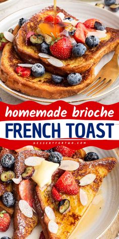 This Homemade Brioche French Toast is a simple back-to-school recipe that everyone loves! This French toast recipe is delicious and a great addition to your easy school breakfast ideas for the kids! Brioche Breakfast Ideas, French Toast Recipe For Two, Best Brioche French Toast, French Toast With Fruit, Simple French Toast Recipe, French Toast Recipe Easy, Brioche French Toast Recipe, Awesome French Toast Recipe, Homemade Brioche