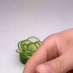 a hand is holding an object that looks like a flower